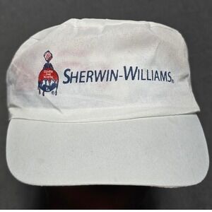 Sherwin Williams Painters Cap Vintage Trucker Hat White‎ Logo Cotton Promotional